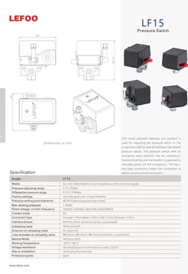 مفتاح ضغط ضاغط الهواء LF15