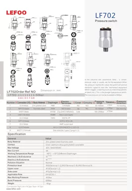 مفتاح ضغط الحجاب الحاجز LF702