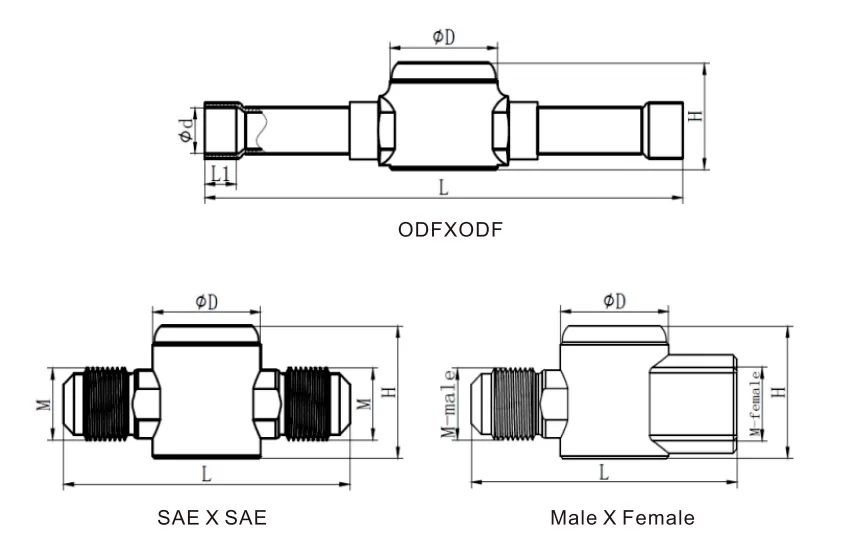 Dimension of Sight Glass LFSG